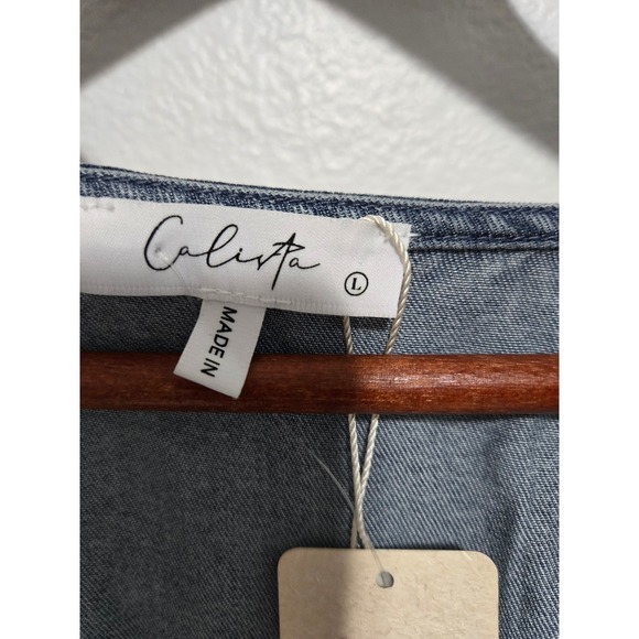 Bohme‎ Calista Gael Denim Maxi Dress in Medium Wash - Size Large - Picture 4 of 13